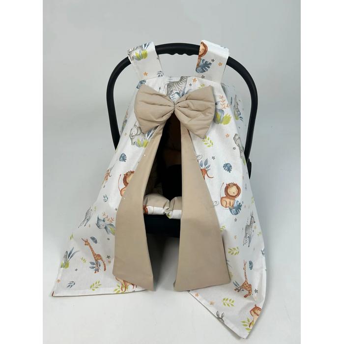 Yuvarlak babynest 9'lu set sevimli hayvanlar poplin - bej poplin