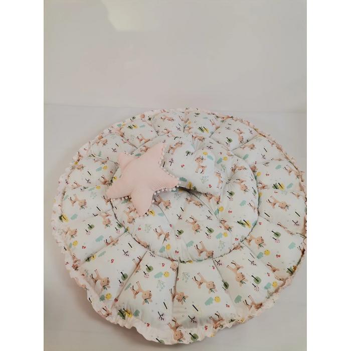 Yuvarlak babynest 9'lu set somon waffle pike - karacalı poplin