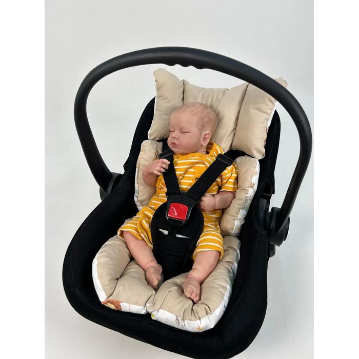 Yuvarlak babynest 9'lu set sevimli hayvanlar poplin - bej poplin