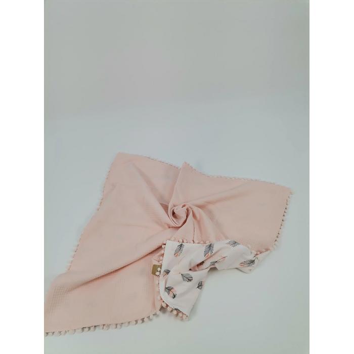 Yuvarlak babynest 9'lu set somon waffle pike - pembe tüylü poplin