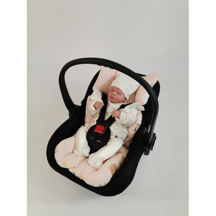 Yuvarlak babynest 9'lu set somon waffle pike - karacalı poplin