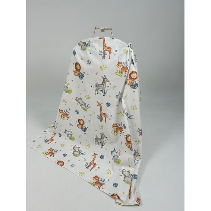 Yuvarlak babynest 9'lu set sevimli hayvanlar poplin - bej poplin