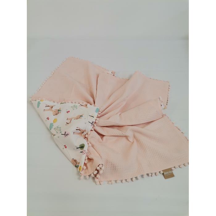 Yuvarlak babynest 9'lu set somon waffle pike - karacalı poplin