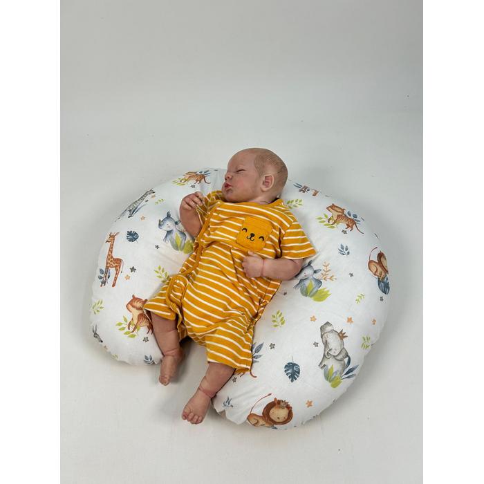 Yuvarlak babynest 9'lu set sevimli hayvanlar poplin - bej poplin
