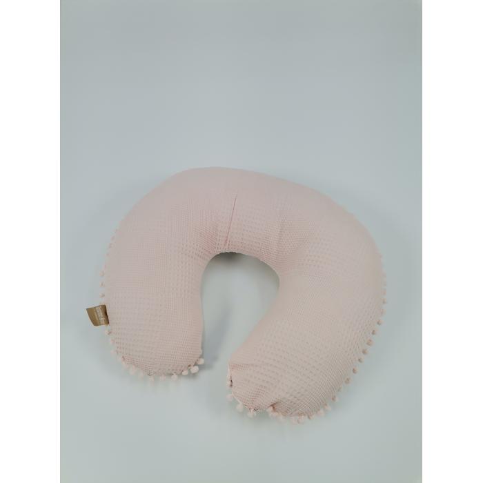 Yuvarlak babynest 9'lu set somon waffle pike - pembe tüylü poplin