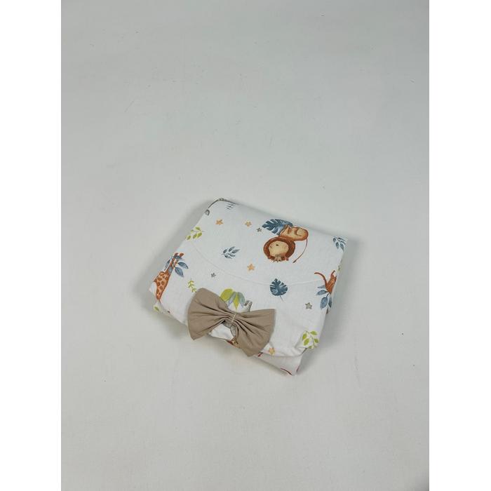 Yuvarlak babynest 9'lu set sevimli hayvanlar poplin - bej poplin