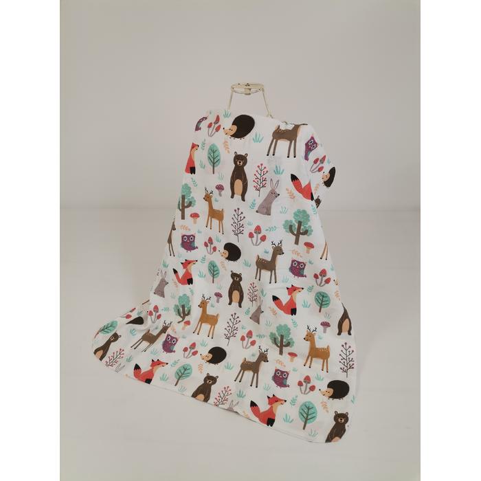 Yuvarlak babynest 9'lu set yeşil waffle pike - hayvan figürlü müslin