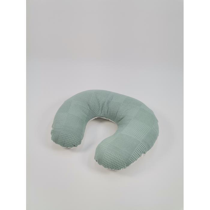 Yuvarlak babynest 9'lu set yeşil waffle pike - gökkuşaklı poplin