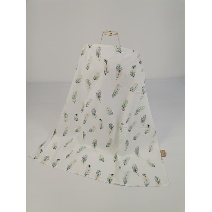 Yuvarlak babynest 9'lu set yeşil waffle pike - yeşil tüylü poplin