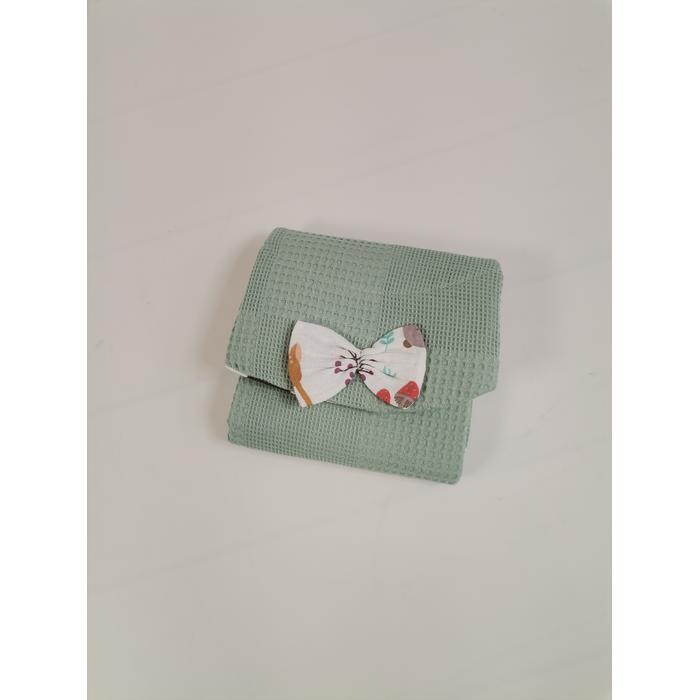 Yuvarlak babynest 9'lu set yeşil waffle pike - hayvan figürlü müslin