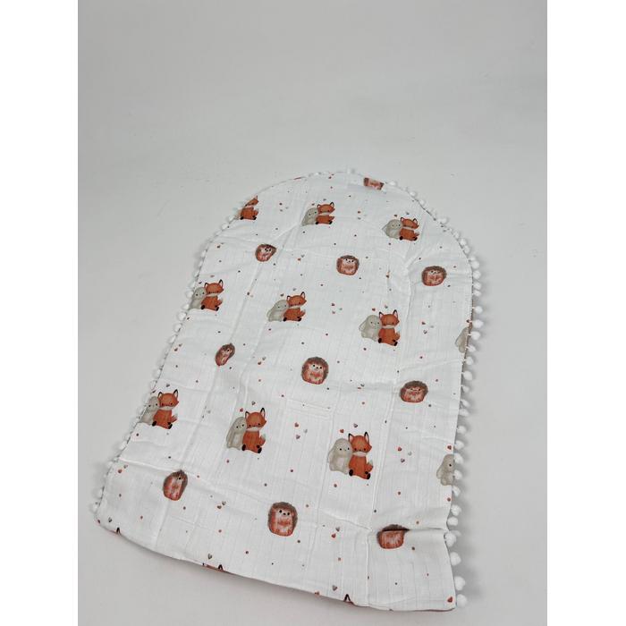 Babynest 8'li set bej waffle pike - tavşan tilki kirpi desenli müslin