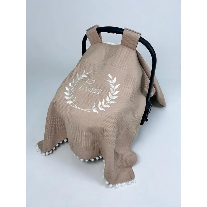 Babynest 8'li set bej waffle pike - tavşan tilki kirpi desenli müslin