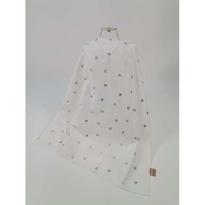 Yuvarlak babynestli 9 'lu set krem waffle pike - gümüş kalpli poplin