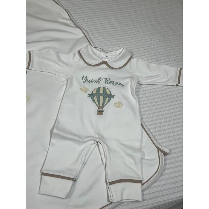 Bej Biyeli Penye Tulum takımı ve battaniye 