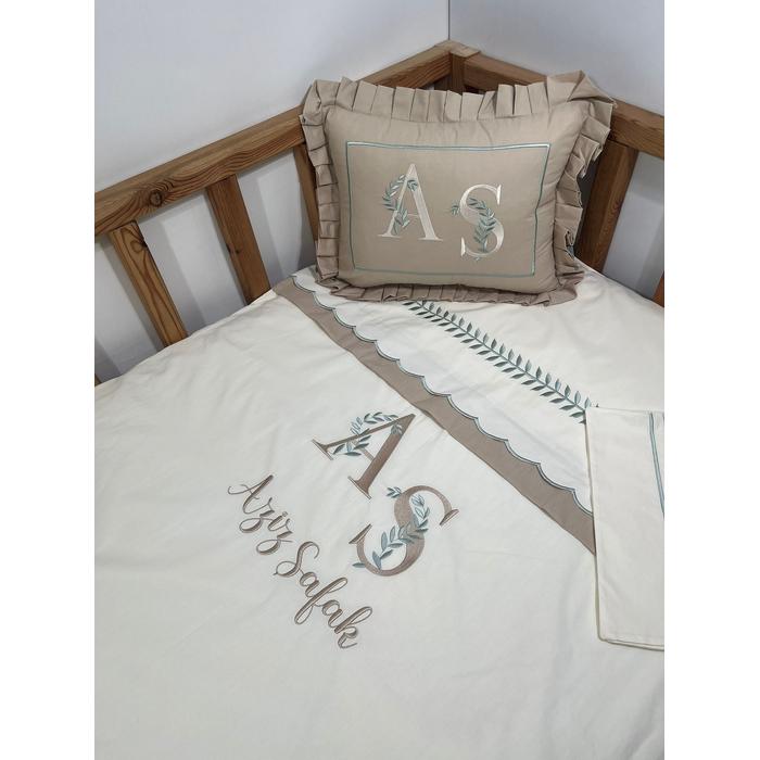 Nevresim takımı 4 parça krem poplin - bej poplin 2