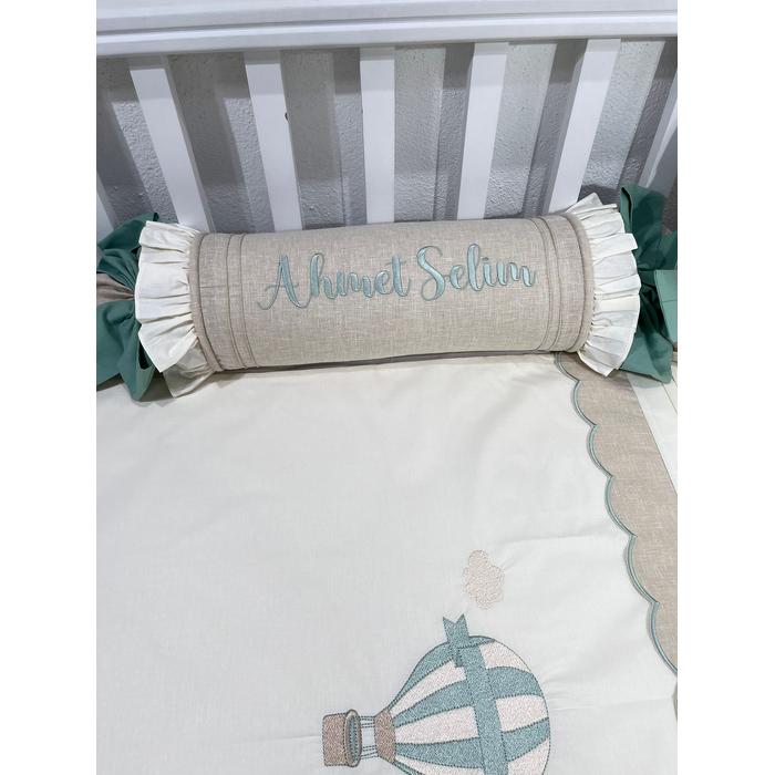 Nevresim takımı 5 parça krem poplin - bej isviçre keten 