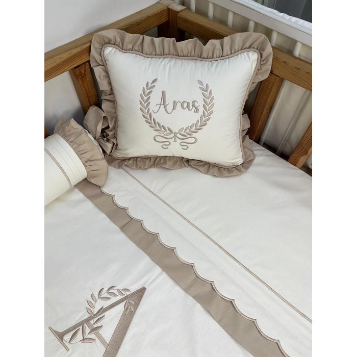 Nevresim takımı 5 parça krem poplin - bej poplin 1