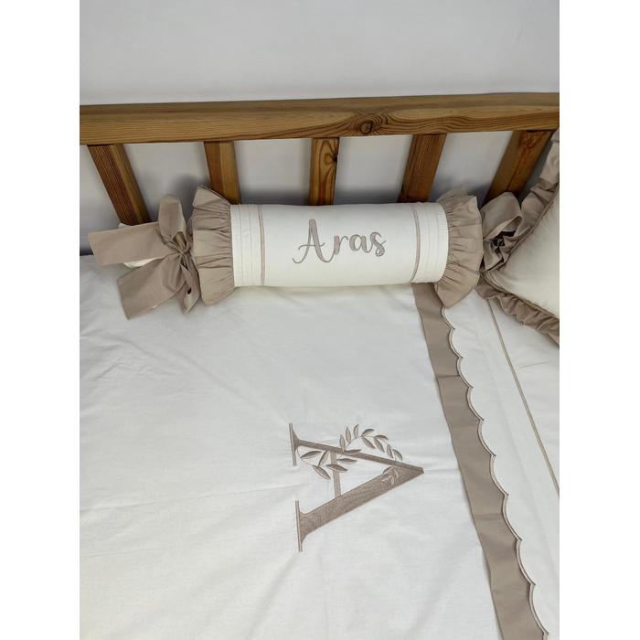 Nevresim takımı 5 parça krem poplin - bej poplin 1