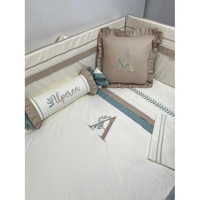 Nevresim takımı 5 parça krem poplin - bej poplin 2