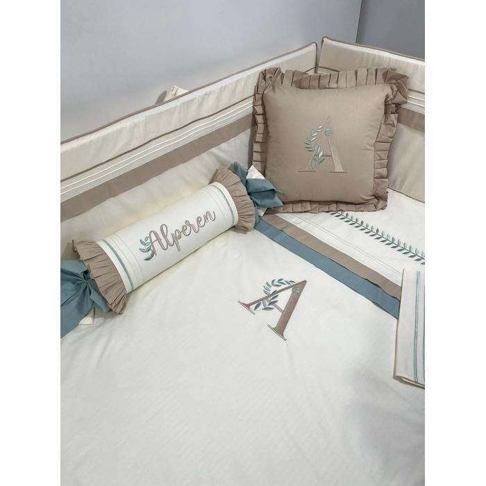 Nevresim takımı 5 parça krem poplin - bej poplin 2