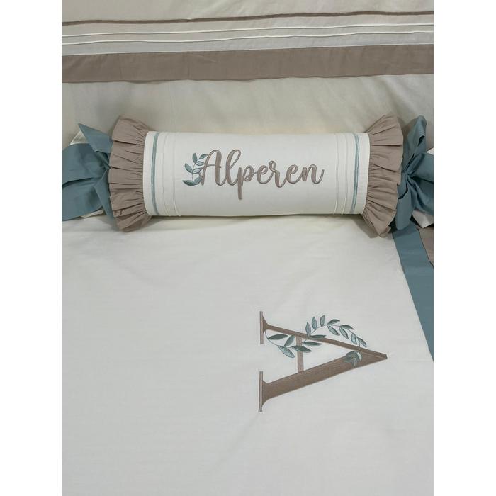 Nevresim takımı 5 parça krem poplin - bej poplin 2