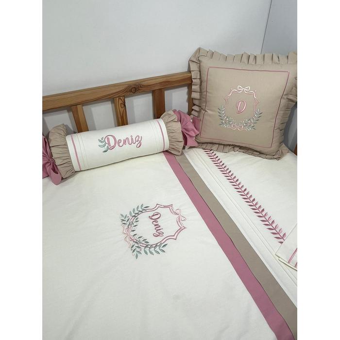 Nevresim takımı 5 parça krem poplin - bej poplin 3