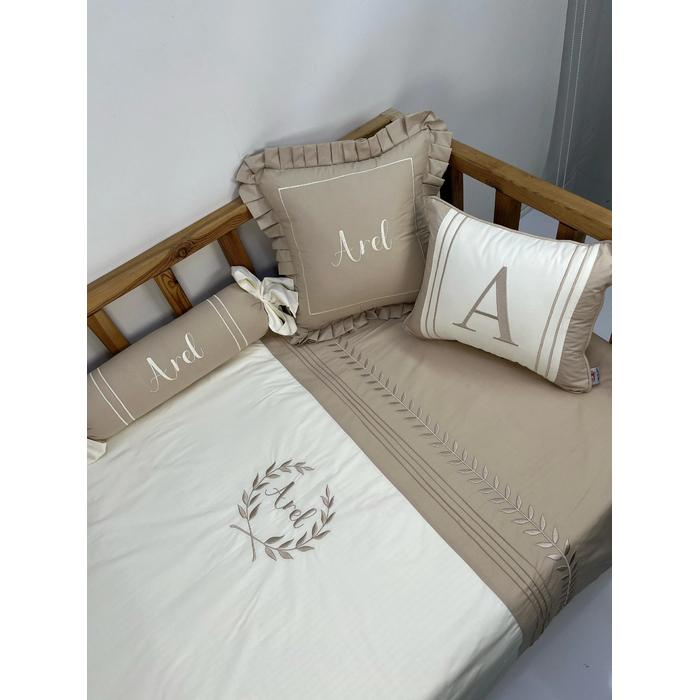 Nevresim takımı 6 parça krem poplin - bej poplin 1