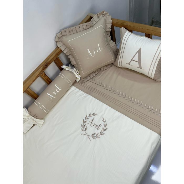 Nevresim takımı 6 parça krem poplin - bej poplin 1