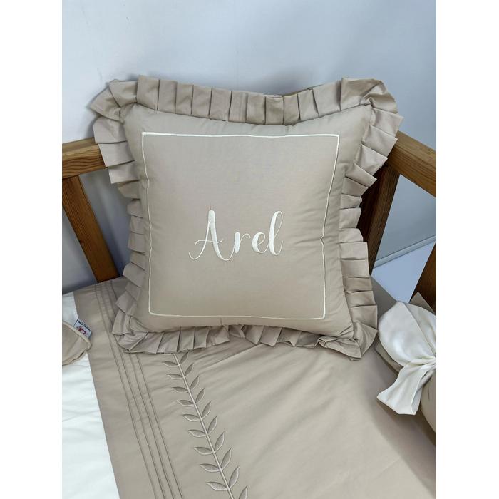 Nevresim takımı 6 parça krem poplin - bej poplin 1