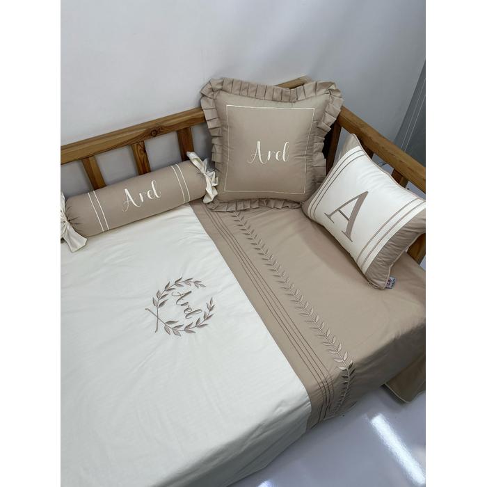 Nevresim takımı 6 parça krem poplin - bej poplin 1