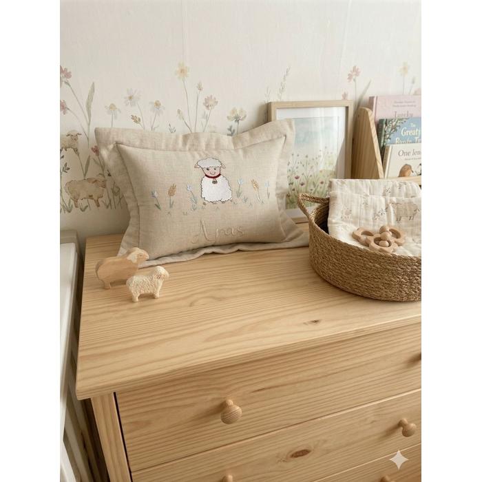 Pike takımı 4 parça beyaz fitilli pike - bej isviçre keteni 2