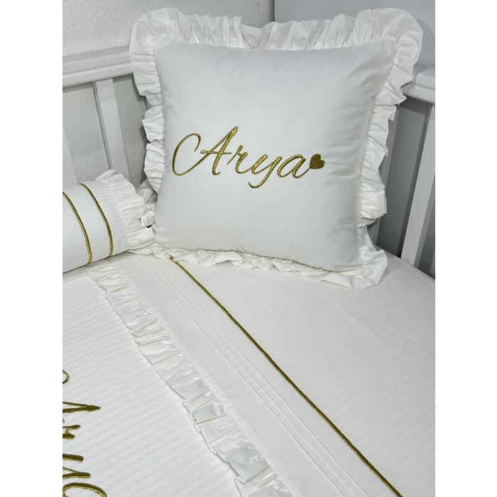 Pike takımı 5 parça beyaz örgü pike - beyaz poplin 10