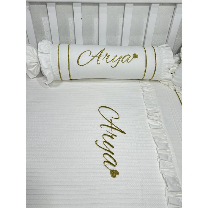 Pike takımı 5 parça beyaz örgü pike - beyaz poplin 10