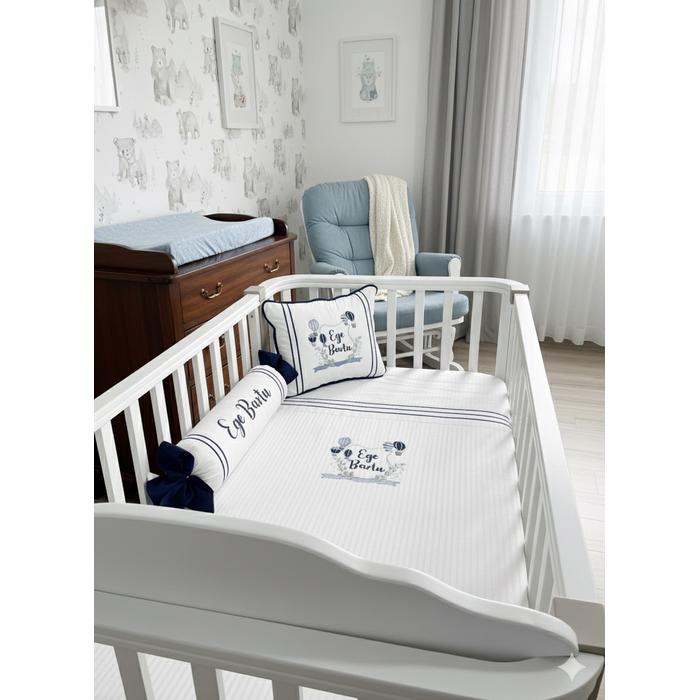 Pike takımı 5 parça beyaz örgü pike - beyaz poplin 9