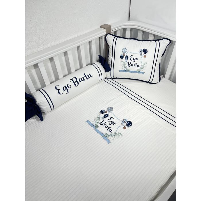 Pike takımı 5 parça beyaz örgü pike - beyaz poplin 9