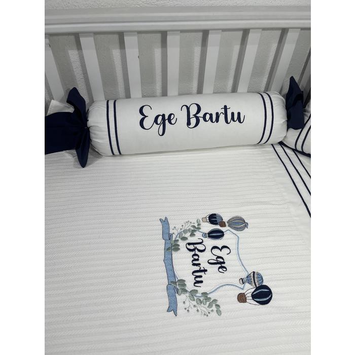 Pike takımı 5 parça beyaz örgü pike - beyaz poplin 9