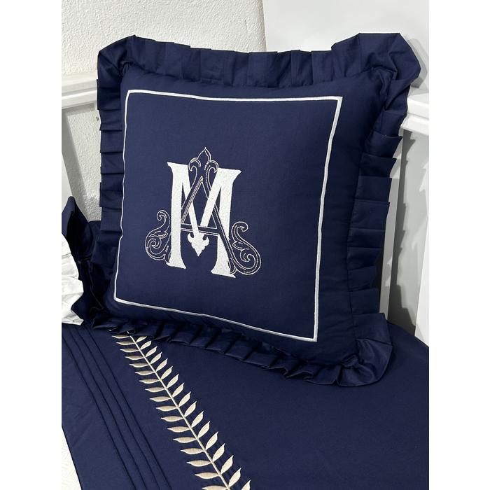 Pike takımı 5 parça beyaz örgü pike - lacivert poplin 4