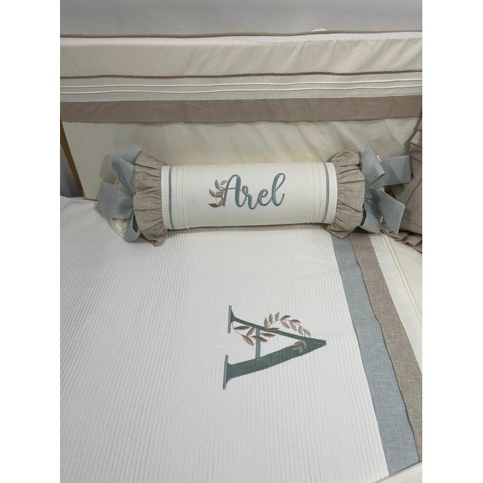 Pike takımı 5 parça krem fitilli pike - bej isviçre keten 13