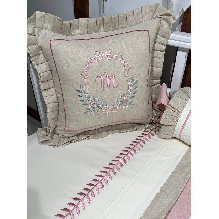 Pike takımı 5 parça krem fitilli pike - bej isviçre keten 4