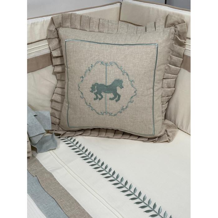 Pike takımı 5 parça krem fitilli pike - bej isviçre keten 5