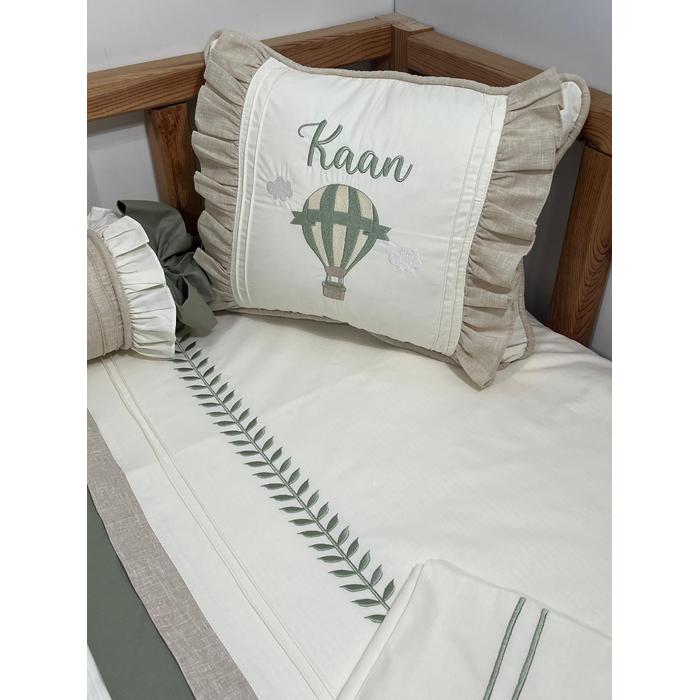 Pike takımı 5 parça krem fitilli pike - bej isviçre keten 7