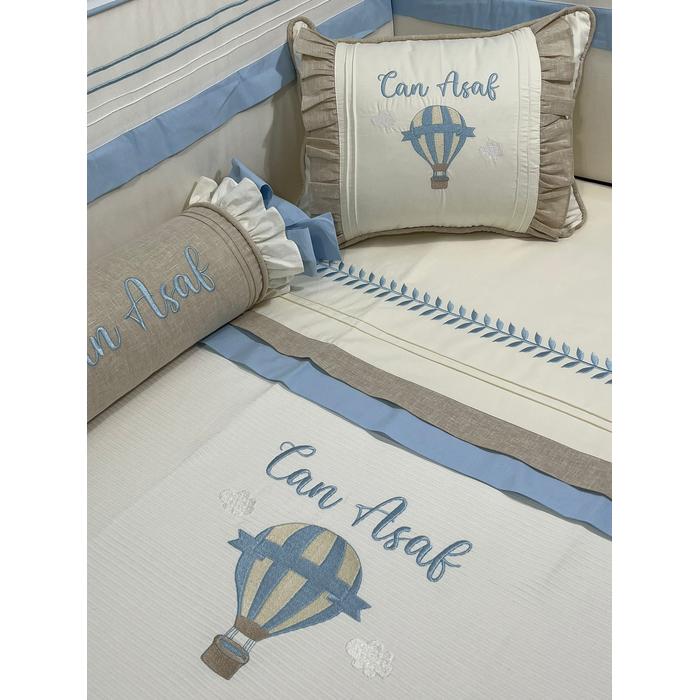 Pike takımı 5 parça krem fitilli pike - bej isviçre keten 8