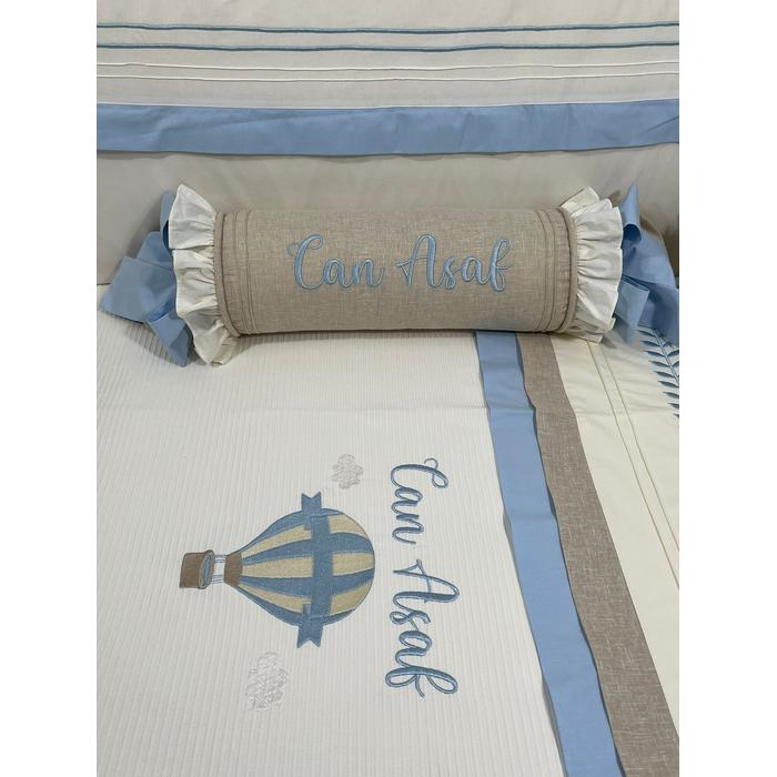 Pike takımı 5 parça krem fitilli pike - bej isviçre keten 8