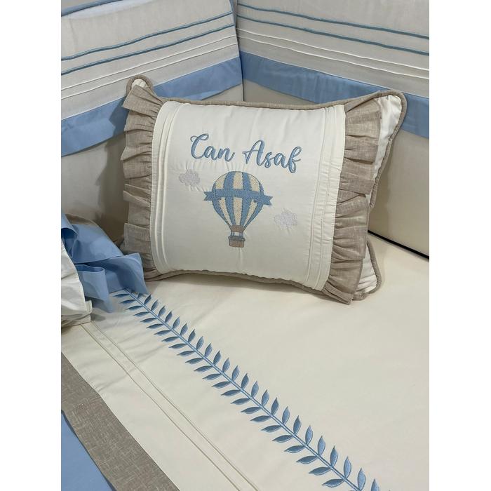 Pike takımı 5 parça krem fitilli pike - bej isviçre keten 8