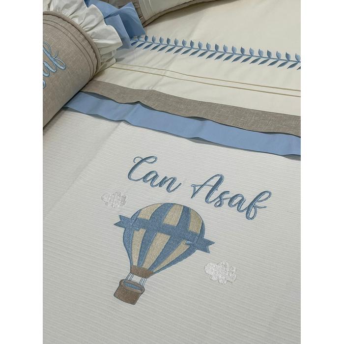 Pike takımı 5 parça krem fitilli pike - bej isviçre keten 8