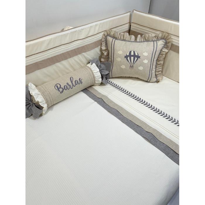 Pike takımı 5 parça krem fitilli pike - bej isviçre keten 9