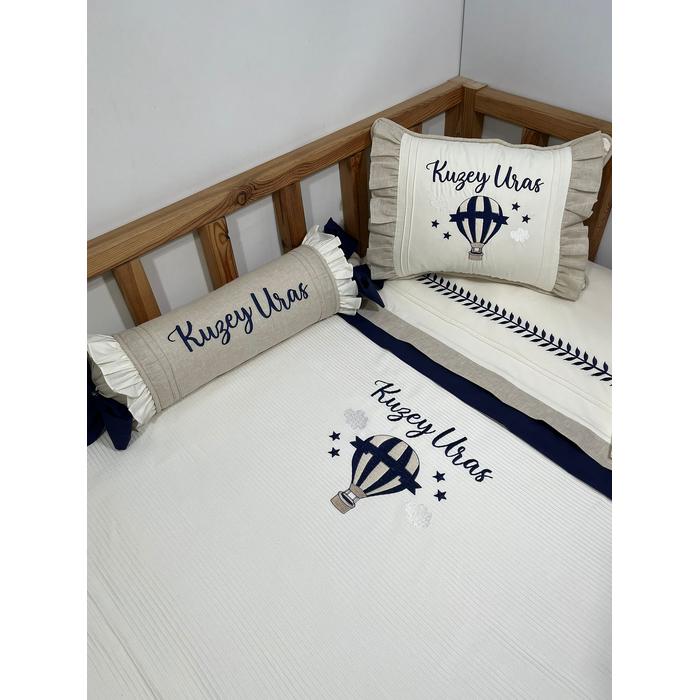 Pike takımı 5 parça krem fitilli pike - bej isviçre keteni 11