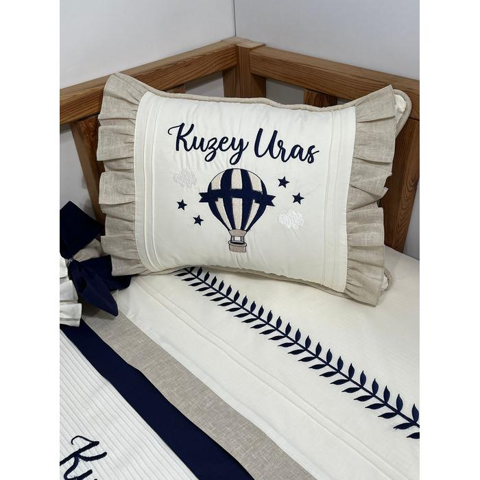 Pike takımı 5 parça krem fitilli pike - bej isviçre keteni 11