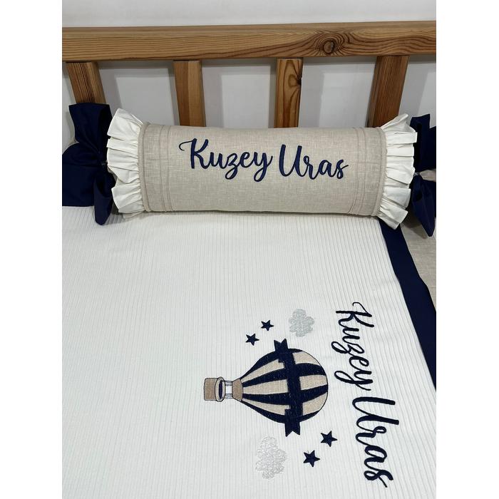 Pike takımı 5 parça krem fitilli pike - bej isviçre keteni 11