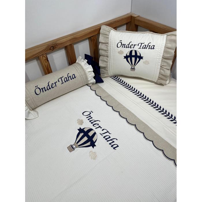 Pike takımı 5 parça krem fitilli pike - bej isviçre keteni 15